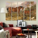 Horses and Dogs in a Pastoral Landscape canvas wall art in room setting 6