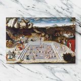 The Fountain of Youth canvas artwork displayed on a marble background