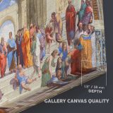 The School of Athens canvas texture and wrapped edge closeup