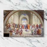 The School of Athens canvas artwork displayed on a marble background