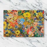 Colourful Vintage Flower Collage canvas artwork displayed on a marble background