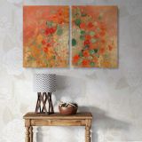 Nasturtiums canvas wall art in room setting 6