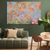 Pastel Floral Garden Inspired by Odilon Redon canvas wall art in room setting 4