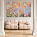 Pastel Floral Garden Inspired by Odilon Redon canvas wall art in room setting 5