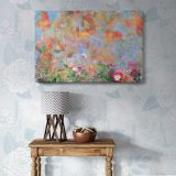 Pastel Floral Garden Inspired by Odilon Redon canvas wall art in room setting 6