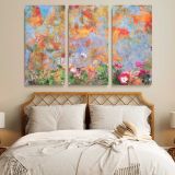 Pastel Floral Garden Inspired by Odilon Redon canvas wall art in room setting 7