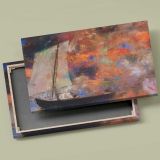 Flower Clouds canvas front and rear frame view