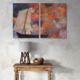 Flower Clouds canvas wall art in room setting 5