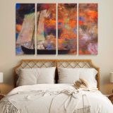Flower Clouds canvas wall art in room setting 6