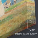 Breton Village canvas texture and wrapped edge closeup