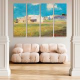 Breton Village canvas wall art in room setting 5
