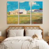 Breton Village canvas wall art in room setting 7