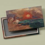 Saint George and the Dragon canvas front and rear frame view