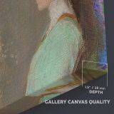 Violette Heymann canvas texture and wrapped edge closeup