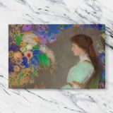 Violette Heymann canvas artwork displayed on a marble background