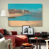 Village canvas wall art in room setting 5