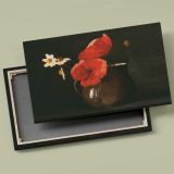 Poppies and Daisies canvas front and rear frame view