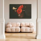Poppies and Daisies canvas wall art in room setting 4
