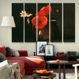 Poppies and Daisies canvas wall art in room setting 5