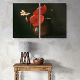Poppies and Daisies canvas wall art in room setting 6