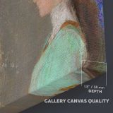Violette Heymann Portrait canvas texture and wrapped edge closeup