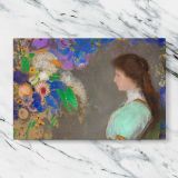 Violette Heymann Portrait canvas artwork displayed on a marble background