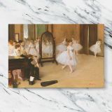 The Dancing Class canvas artwork displayed on a marble background