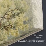 Study of a Tree canvas texture and wrapped edge closeup