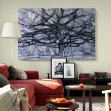 Gray Tree canvas wall art in room setting 5