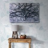 Gray Tree canvas wall art in room setting 6