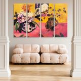 Still Life with Head Shaped Vase and Japanese Woodcut canvas wall art in room setting 5