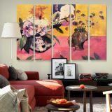 Still Life with Head Shaped Vase and Japanese Woodcut canvas wall art in room setting 6