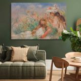 Girls in the Grass Arranging a Bouquet canvas wall art in room setting 4
