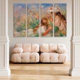 Girls in the Grass Arranging a Bouquet canvas wall art in room setting 5