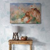 Girls in the Grass Arranging a Bouquet canvas wall art in room setting 7