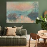 Sun Setting on the Seine at Lavacourt canvas wall art in room setting 4