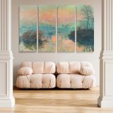 Sun Setting on the Seine at Lavacourt canvas wall art in room setting 5