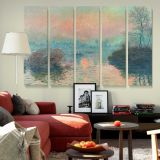 Sun Setting on the Seine at Lavacourt canvas wall art in room setting 6