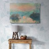 Sun Setting on the Seine at Lavacourt canvas wall art in room setting 7