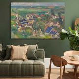 Auvers Panoramic View canvas wall art in room setting 4