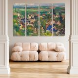 Auvers Panoramic View canvas wall art in room setting 5