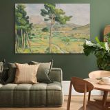 Mont Sainte Victoire and the Viaduct of the Arc River Valley canvas wall art in room setting 4