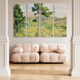 Mont Sainte Victoire and the Viaduct of the Arc River Valley canvas wall art in room setting 5