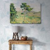 Mont Sainte Victoire and the Viaduct of the Arc River Valley canvas wall art in room setting 7