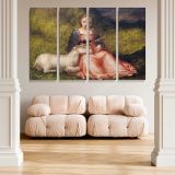 Woman with a Unicorn canvas wall art in room setting 5