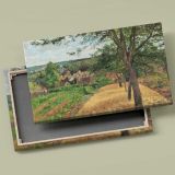 Orchards at Louveciennes canvas front and rear frame view