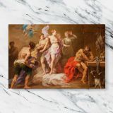 Venus Ordering Arms from Vulcan for Aeneas canvas artwork displayed on a marble background