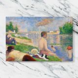 Bathers at Asnieres Final Study canvas artwork displayed on a marble background