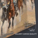 Dismounted The Fourth Troopers Moving the Led Horses canvas texture and wrapped edge closeup
