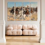 Dismounted The Fourth Troopers Moving the Led Horses canvas wall art in room setting 5